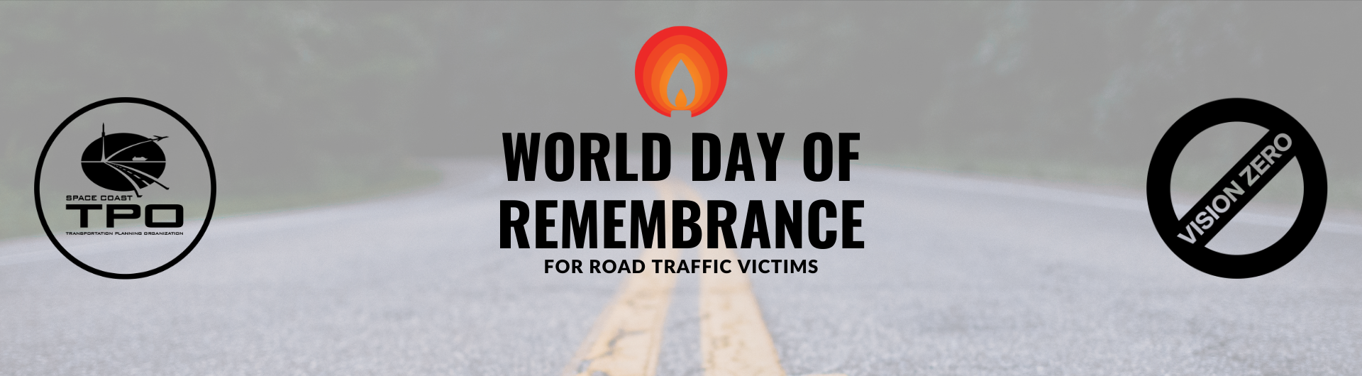 Web banner announcing World Day of Remembrance for Road Traffic Victims