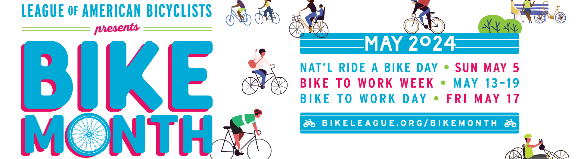 Web banner promoting May as National Bike Month