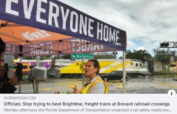 Officials: Stop trying to beat Brightline, freight trains at Brevard railroad crossings